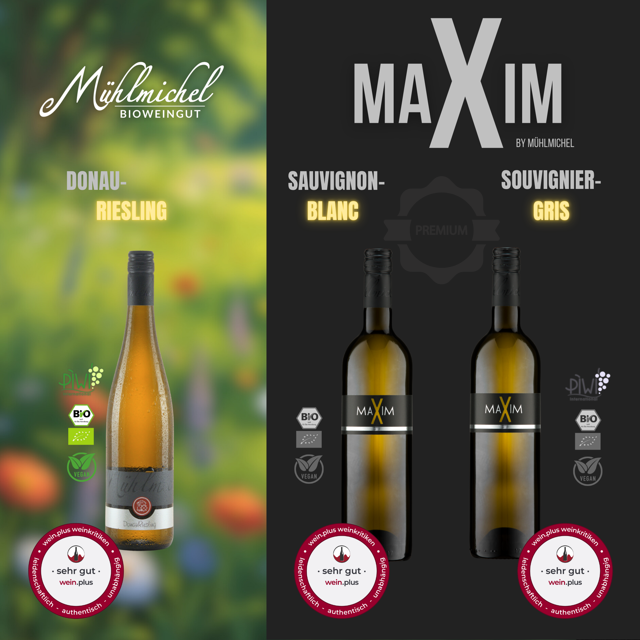 Top Spitzen Wein ausgezeichnet mit sehr gut Wein Plus Bio Weingut
Mühlmichel