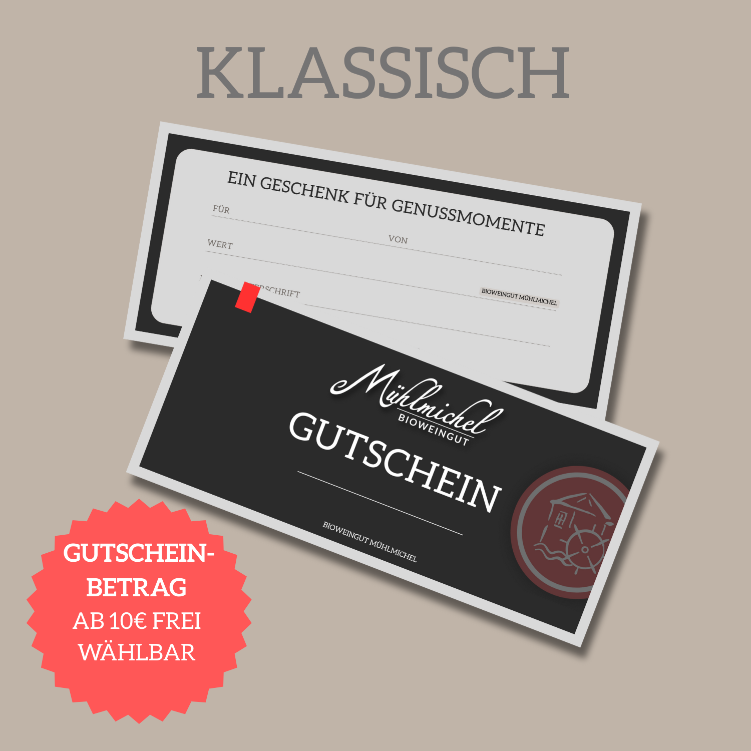 Wein Gutschein Klassisch Bio Weingut Muehlmichel Kirchheim Pfalz 